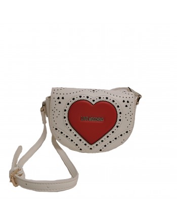 LOVE MOSCHINO -  Pounded shoulder heart bag - white