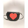 LOVE MOSCHINO -   Pounded shoulder heart bag - black