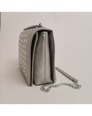 LOVE MOSCHINO -  Pounded shoulder bag - Silver color