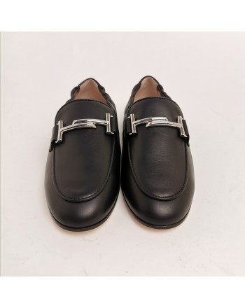 TOD'S - Leather Double T Loafers - Black