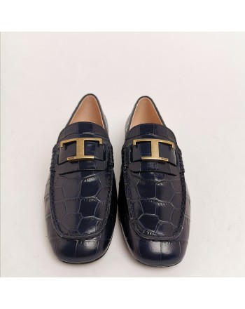 TODS- Leather Flat T Loafers - Galaxy