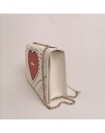 LOVE MOSCHINO - Stitched shoulder bag - white