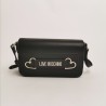 LOVE MOSCHINO - Shoulder bag with double metallic heart - Black