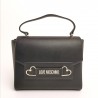 LOVE MOSCHINO - Briefcase with shoulder strap and double heart - Black