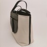 TOD'S - Leather and fabric Shopping Bag  - Marble/Black