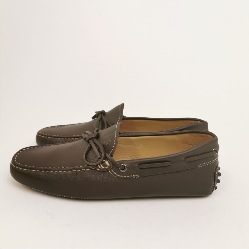 TOD'S - Leather Loafers with Laces - Dark Brown