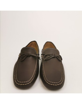 TOD'S - Leather Loafers with Laces - Dark Brown