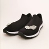JIMMY CHOO - Tech fabric jewel sneaker - Black
