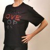 PHILOSOPHY di LORENZO SERAFINI - Cotton T-Shirt with LOVE Logo - Black