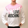 LOVE MOSCHINO - Felpa in Cotone Stampa Colata - Rosa