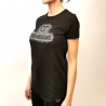 LOVE MOSCHINO - Cotton T-Shirt with Rhinestones Logo - Black