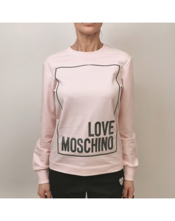 LOVE MOSCHINO - Cotton Sweatshirt with Print - Pink
