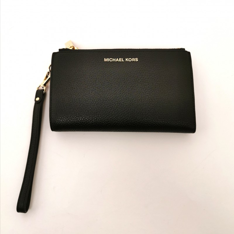MICHAEL BY MICHAEL KORS - Leather wallet with wirstlet - Black