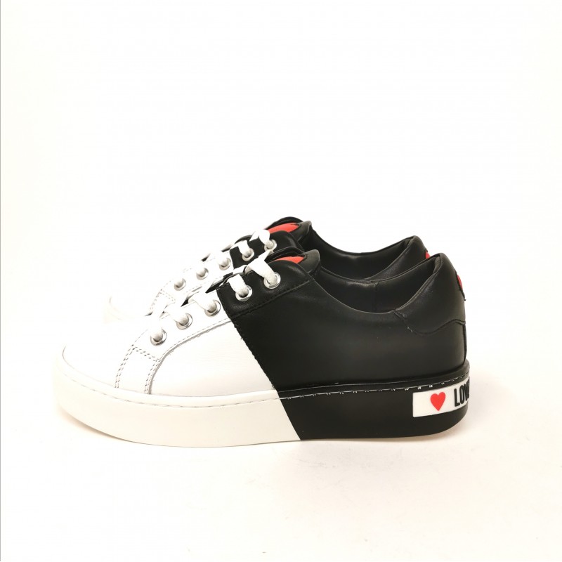 LOVE MOSCHINO - Sneakers con logo posteriore -Bianco/ Nero