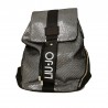 LIU-JO SPORT - Glitter Mesh and Logo Backpack - Black/Silver