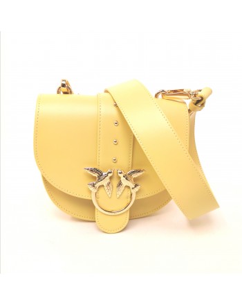 PINKO - GO ROUND Leather Bag - Yellow