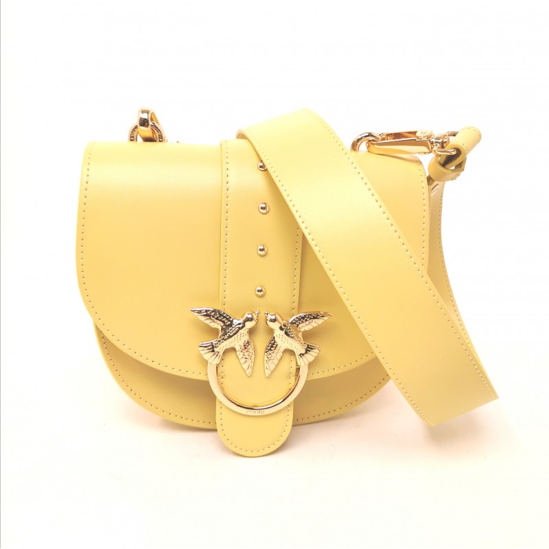 PINKO - GO ROUND Leather Bag - Yellow