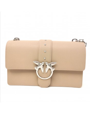 PINKO -  Leather Bag LOVE SIMPLY - Beige