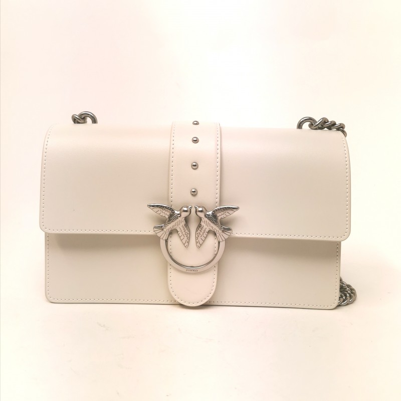 PINKO - Leather Bag LOVE SIMPLY - White