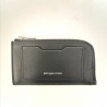 MICHAEL by MICHAEL KORS -  Leather Zip Around Wallet with Logo- Black
