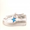 2 STAR - Platform Sneakers - White/Light Blue