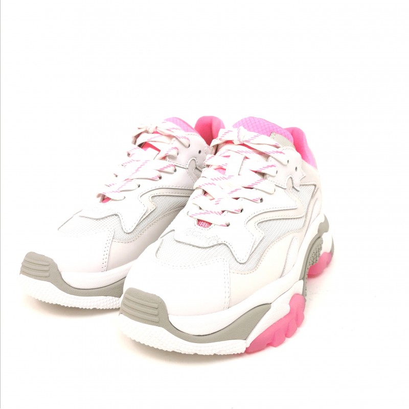 ASH - Leather Sneakers ADDICT - White/Deep Pink