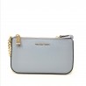 MICHAEL by MICHAEL KORS -  Leather Pouch with Metallic Chain - Pale Blue