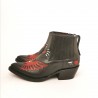 ASH - Leather Texan Boots - Black/Maresia Red