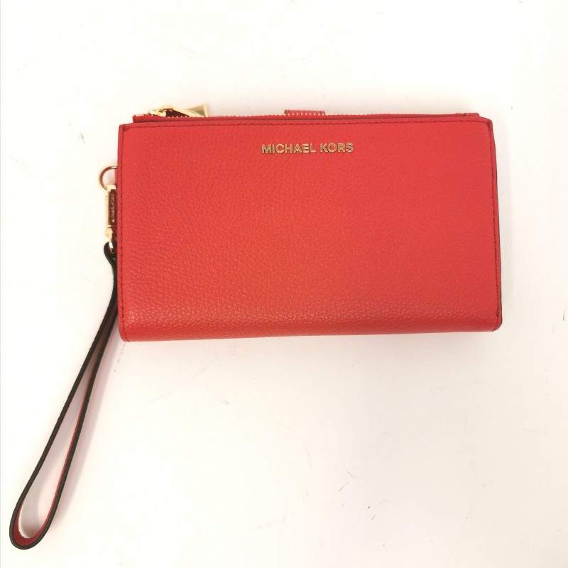 MICHAEL BY MICHAEL KORS - Leather wallet with wirstlet - Bright Red