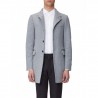 FAY - 3 Buttons and Frog Wool Coat  - Grey