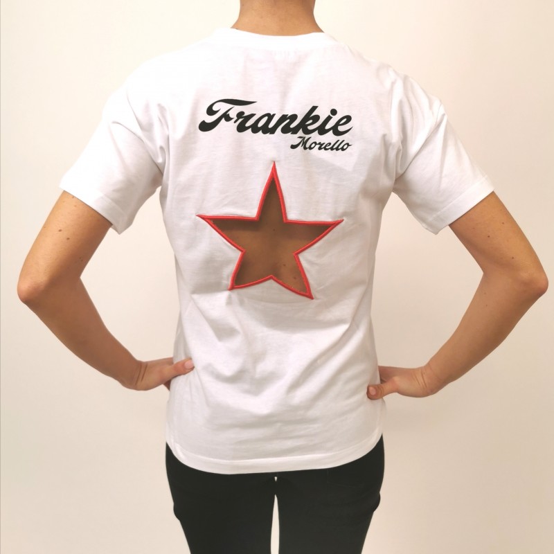 FRANKIE MORELLO - Cotton T-Shirt Bowie Print - White
