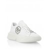 PHILIPP PLEIN - Sneakers in Pelle con Logo Metallico - Bianco