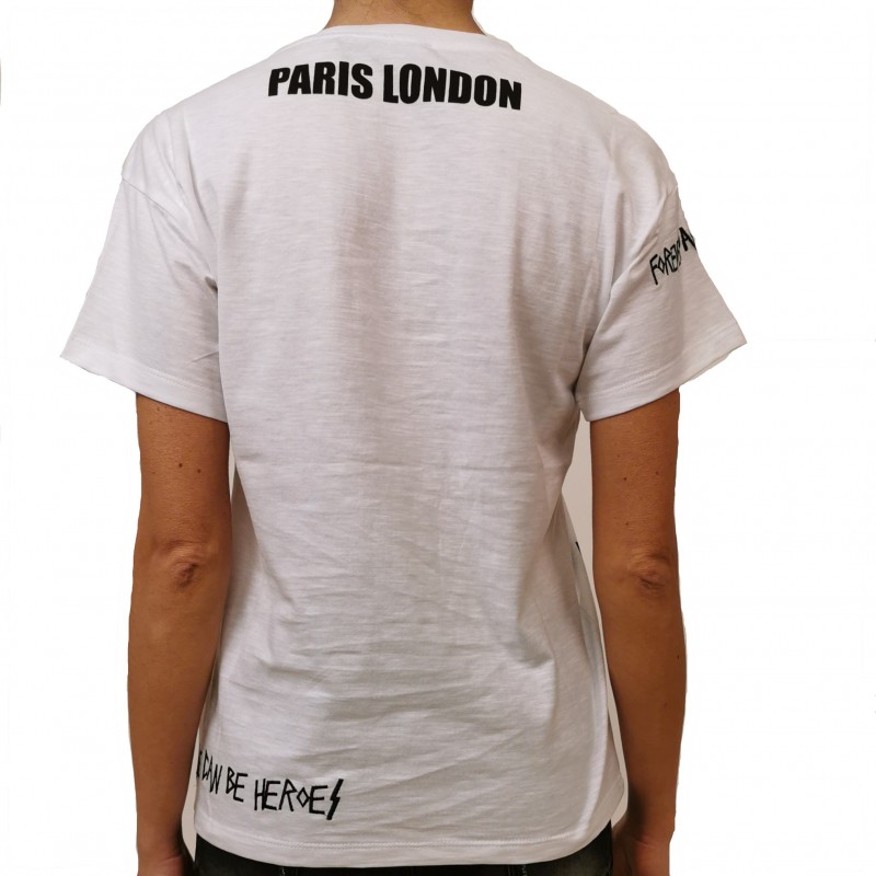 FRANKIE MORELLO - Cotton T-Shirt with Printed Writings - Black