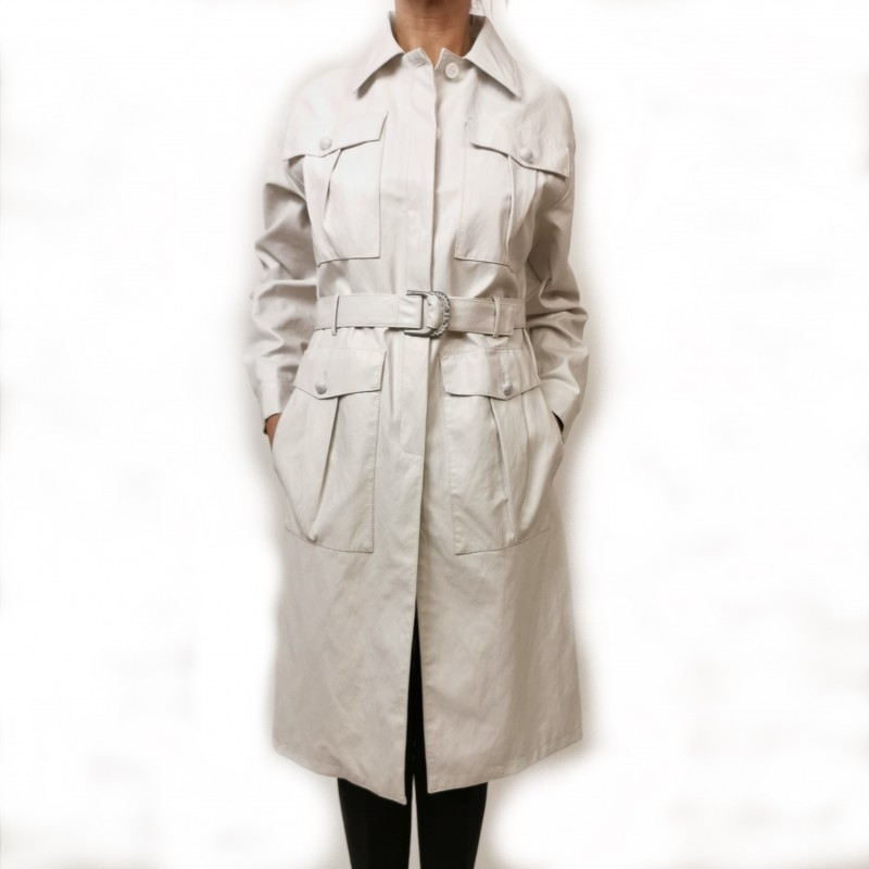 PINKO - DIPLOMATICA raincoat in Faux leather - White