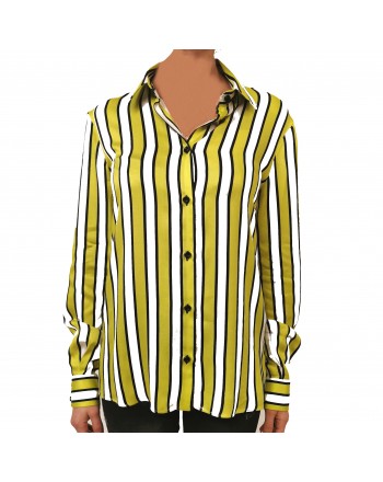 FRANKIE MORELLO - Striped Shirt with Rhinestones Logo - Sulphur Spring