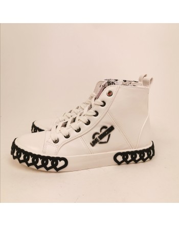LOVE MOSCHINO - Sneakers alta in pelle - Bianco