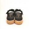 EMANUELLE VEE - Cork Slippers with Rhinestones - Black