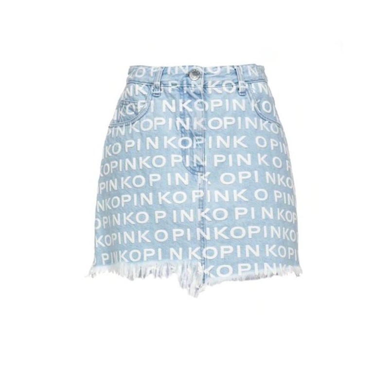 PINKO - KIKI cotton skirt - Light Blue