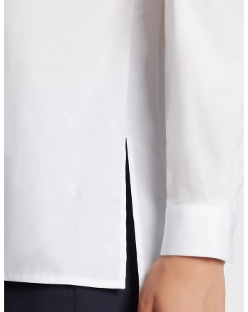FAY- Linen Shirt with Side Tears- White