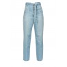 PINKO - CAROL5 Hight waisted jeans with belt in cotton - Light Blue