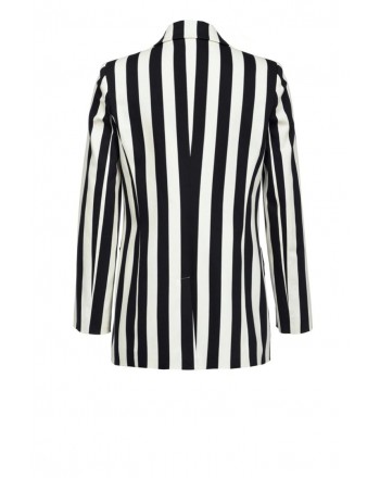 PINKO - CROCCANTE striped stretch cotton jacket - Black/White