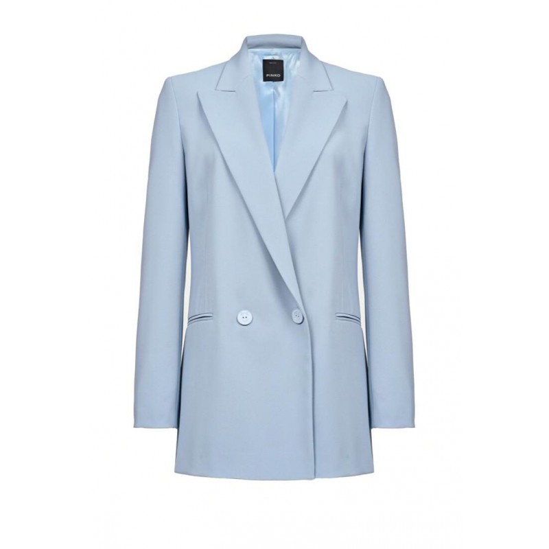 PINKO - BAVARESE1 jacket in stretch crepe - Light Blue