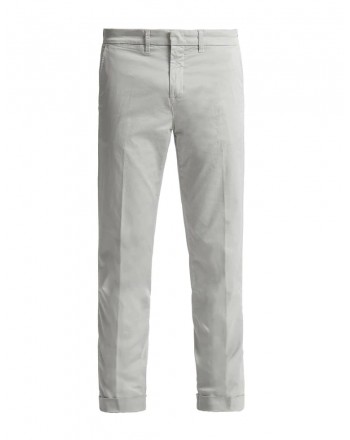 FAY- Slim Fit Chino  Trousers with Lapel - Silver