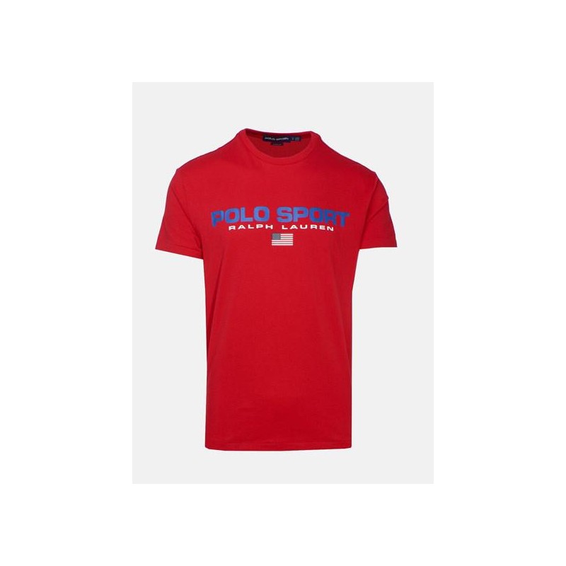 POLO RALPH LAUREN - T-Shirt in Cotone Logo Sport - Rosso