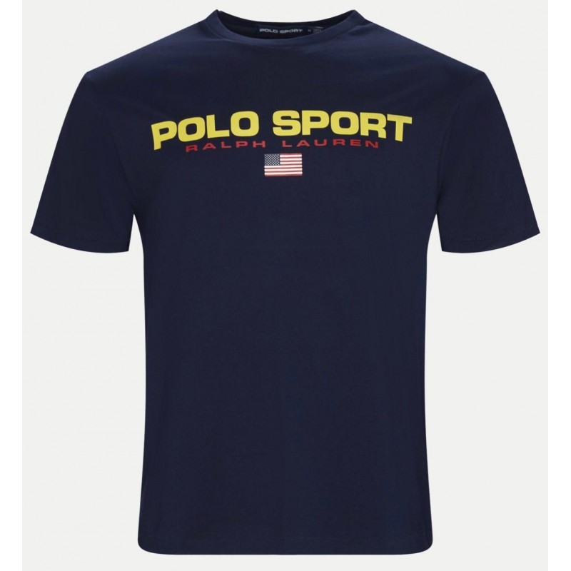 POLO RALPH LAUREN Sport Logo Cotton T- Shirt Navy [Man] Elsa Boutique