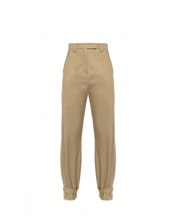 PINKO - High-waisted NANA trousers in stretch cotton - Beige