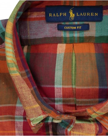 POLO RALPH LAUREN - Custom Fit Cotton Shirt - Orange/Red