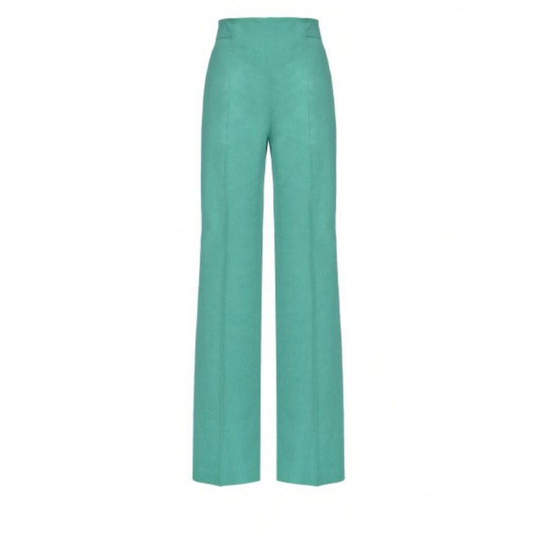 PINKO - Pantalone LUIGIA3 in lino e viscosa - Green