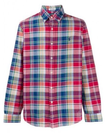 POLO RALPH LAUREN - Custom Fit Cotton Shirt - Red/Blue