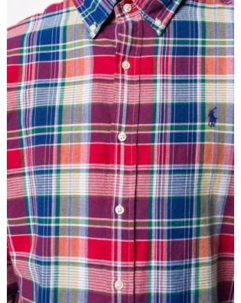 POLO RALPH LAUREN - Custom Fit Cotton Shirt - Red/Blue